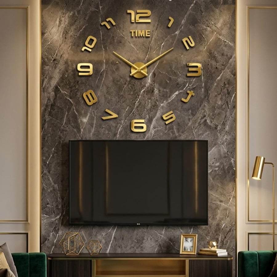 ساعة حائط جدارية 3d ارقام دائري