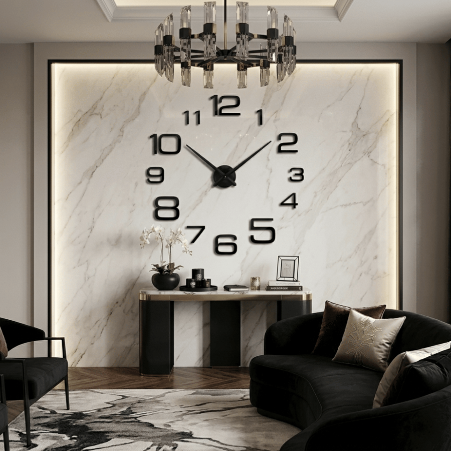 ساعة حائط جدارية 3d ارقام كبيره 5