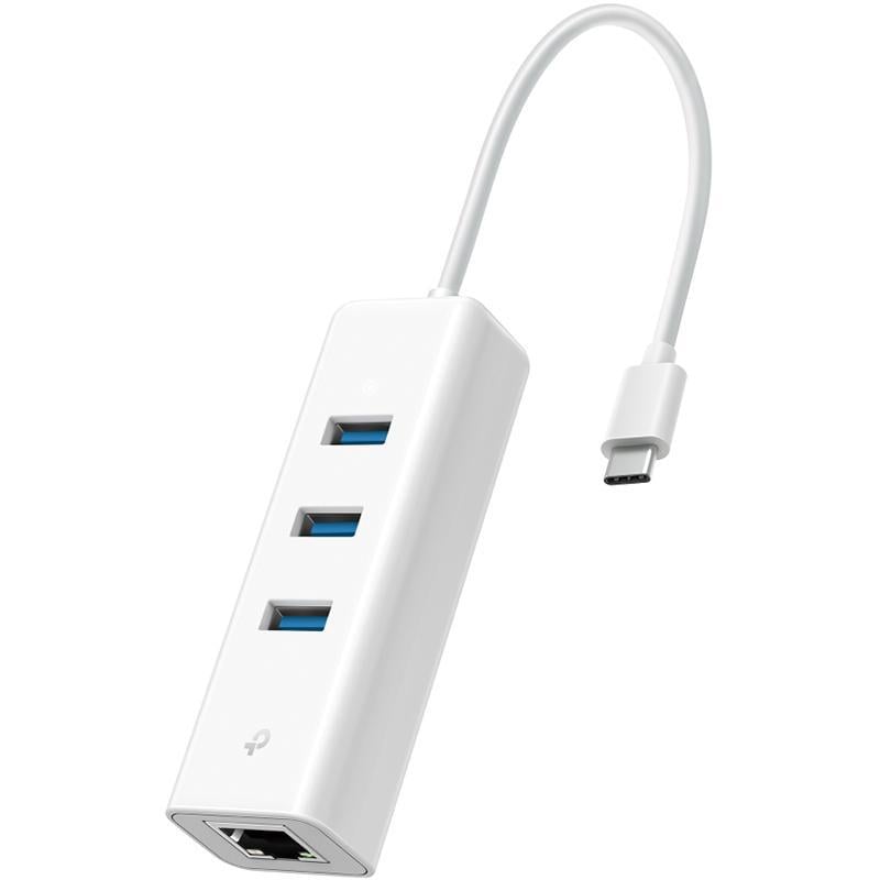 موزع متعدد المنافذ TP-Link UE330C - USB-C (3.0) (3 × USB-A/1 × RJ-45) منافذ 4 ابيض