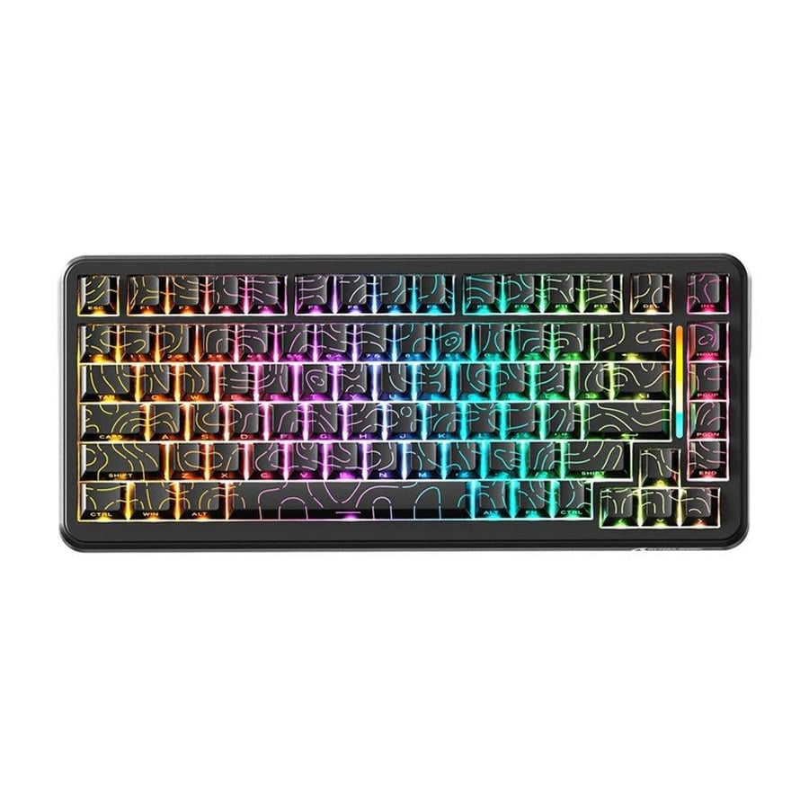 اتاك شارك x82 pro he كيبورد ألعاب لاسلكي بنسبة 75% rgb مع rapid trigger، سويتش مغناطيسي، en، black contour line