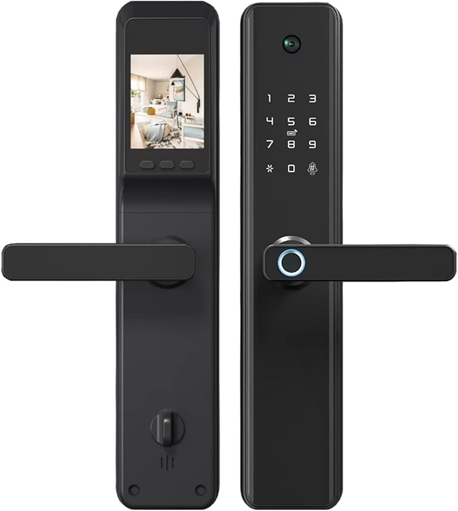 Smart Lock, Fingerprint Door Lock Smart Screen Display with 5 Unlock Method Keyless IC Card NFC Home Securi M1 Plus, Smart Deadbolt, Front Door