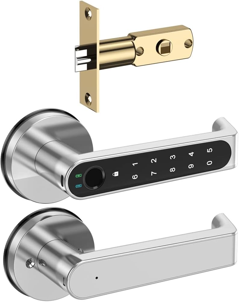 Fingerprint Door Lock Digital Door Lock Electronic Security Smart Lock Biometric Fingerprint Scanner Lock Gate Latch For Home House Office Lift Up