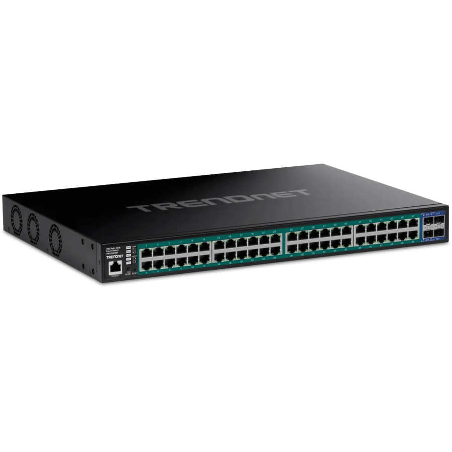 سويتش PoE TRENDnet TPE-3524SF, 52-Port Gigabit Web Smart 740W PoE plus Switch with 10G SFP plus Slots
