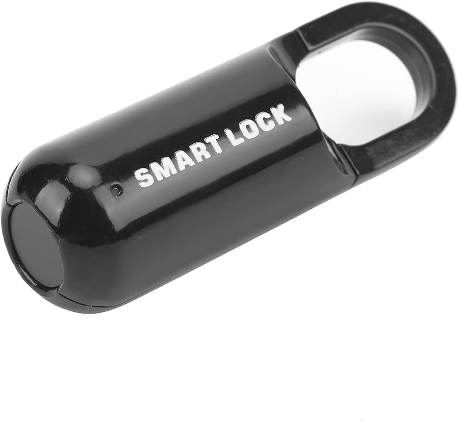 قفل ببصمة الاصبع بدون مفتاح قابل لاعادة الشحن بمنفذ USB لامان باب الامتعة من اومكوت - 10 مجموعات من بصمات الاصابع للمسافرين والاستخدام المنزلي (اسود)