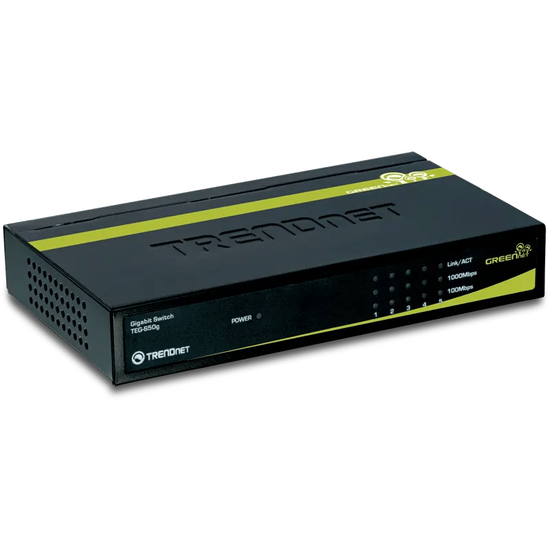 موزع قسام شبكة 5 مداخل جيجا TRENDnet 5-Port Gigabit GREENnet Switch