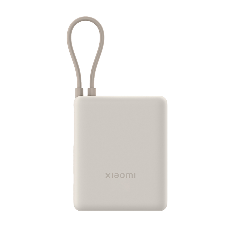شاومي شاحن متنقل شاومي بمنفذ usb ومنفذ usb-c وسلك مدمج usb-c بسعة 10000 مللي أمبير وبقوة 33 واط bhr9333gl - بيج