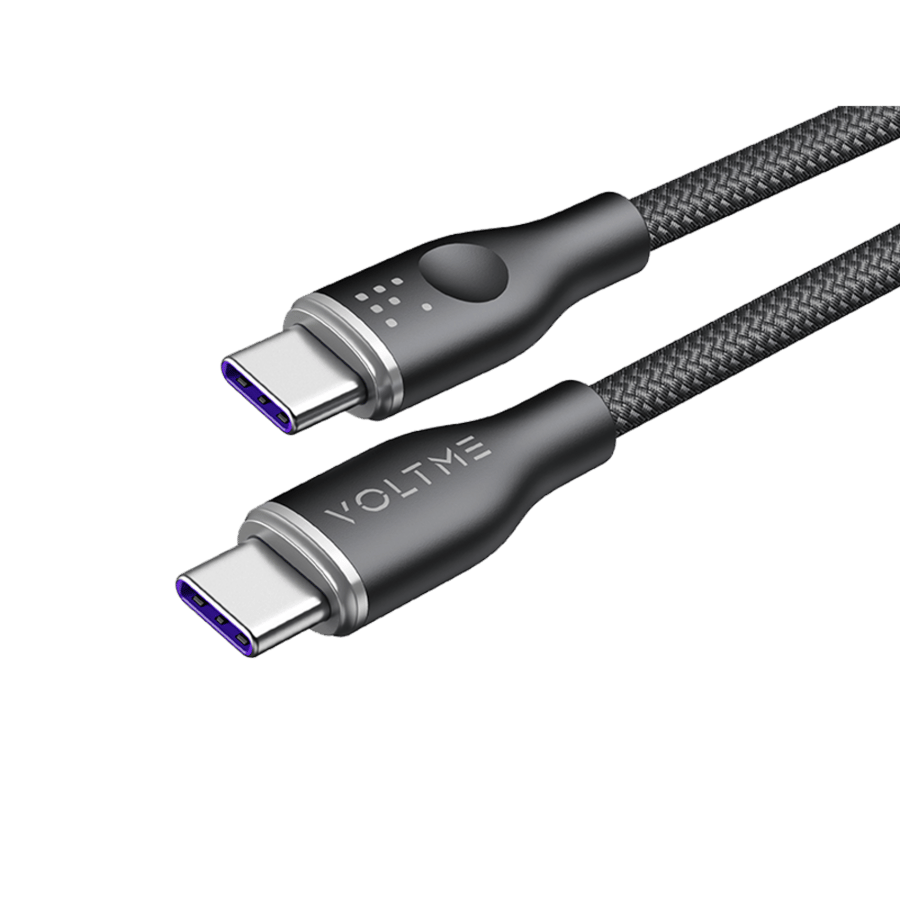 ڤولتمي سلك شاحن ڤولتمي سلسلة روج مظفر من USB-C إلى USB-C بطول 1 م وبقوة 100 واط - أسود