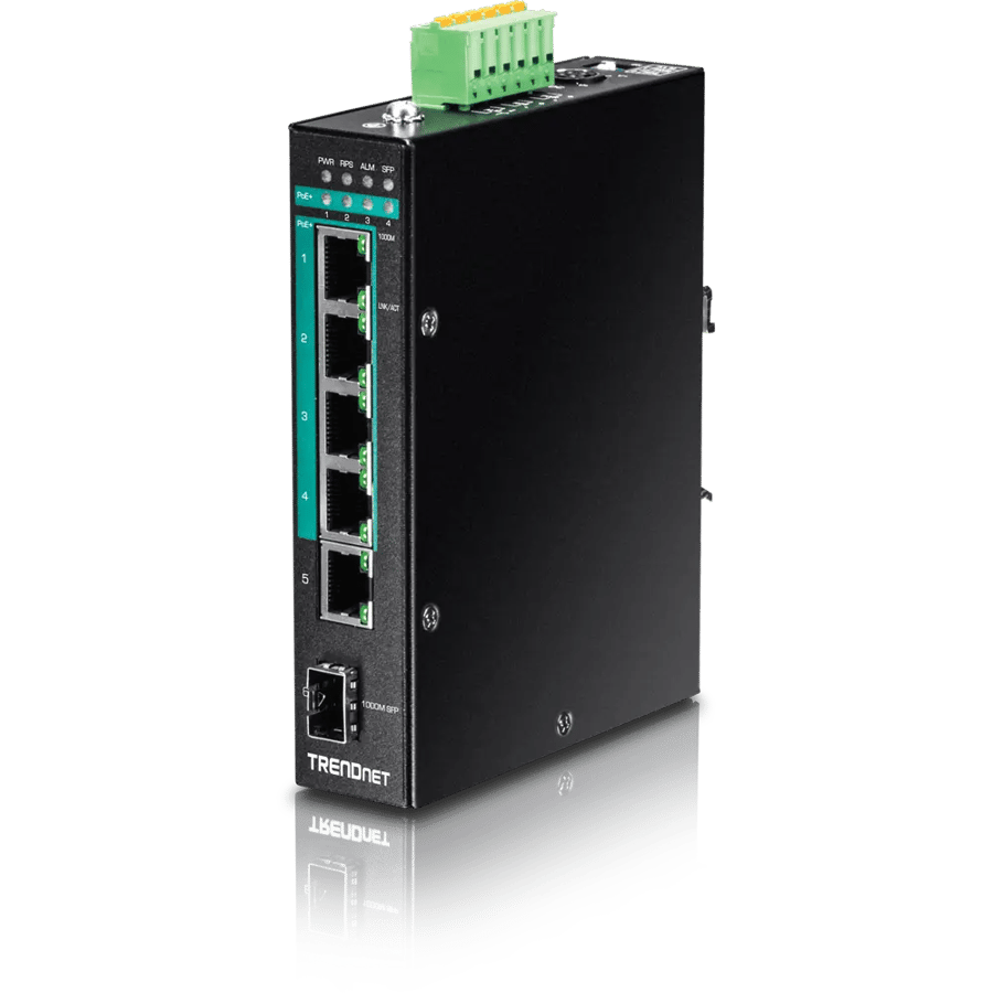 سويتش PoE TRENDnet 6-Port Hardened Industrial Gigabit PoE plus Layer 2 Managed DIN-Rail Switch