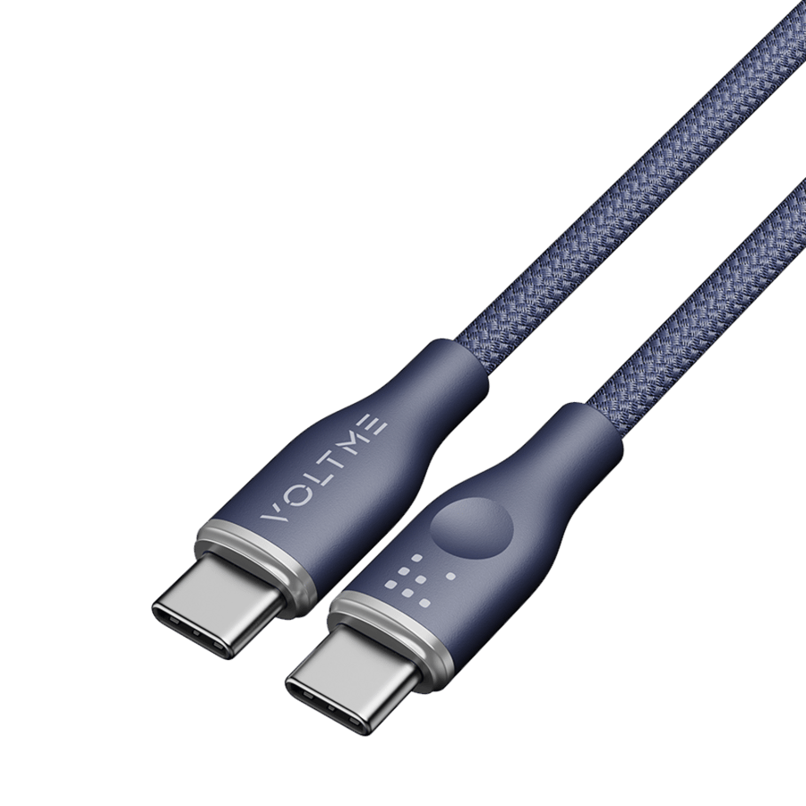 ڤولتمي سلك شاحن ڤولتمي سلسلة روج مظفر من USB-C إلى USB-C بطول 1 م وبقوة 60 واط - أزرق