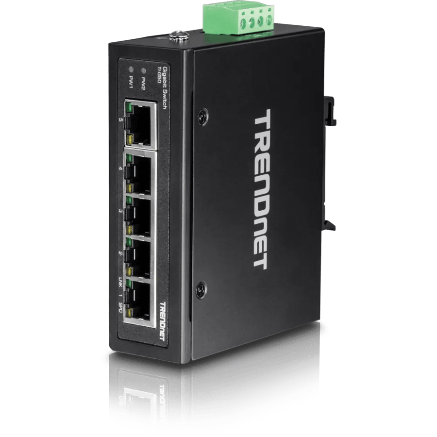 سويتش شبكة TRENDnet 5-Port Hardened Industrial Gigabit DIN-Rail Switch