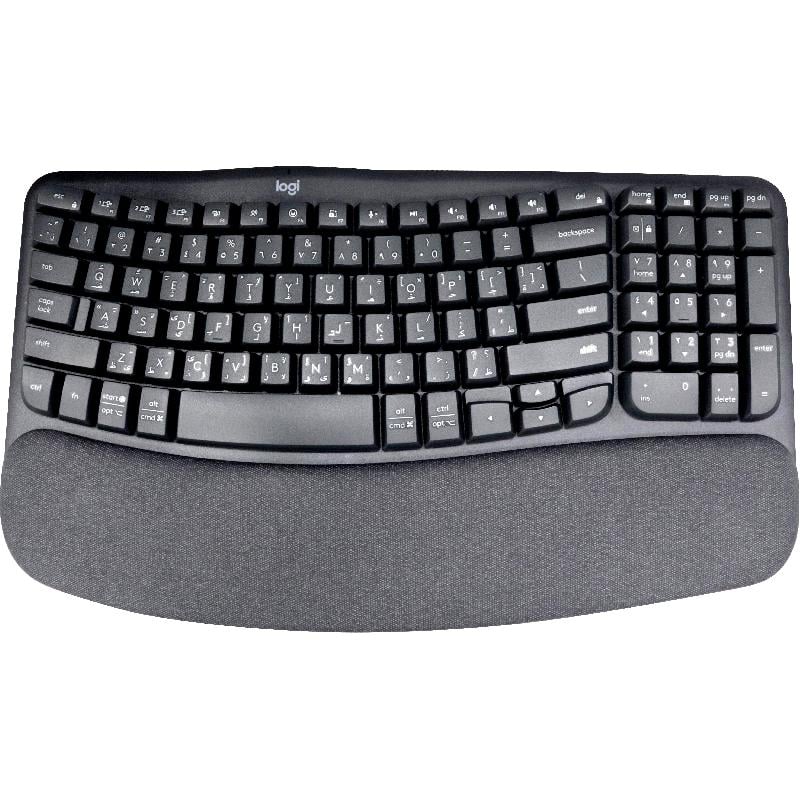 كيبورد Logitech Wave Keys - (GHz اتصال لا سلكي (تردد 2.4/بلوتوث ايباد/10/ماك/كروم 11/ويندوز يدعم ويندوز جرافيت