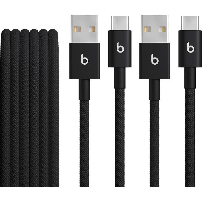 كيبل شحن ومزامنة Beats Woven 2-Pack - 1.50 متر 4.92 قدم أسود بولت (Woven 2-Pack)