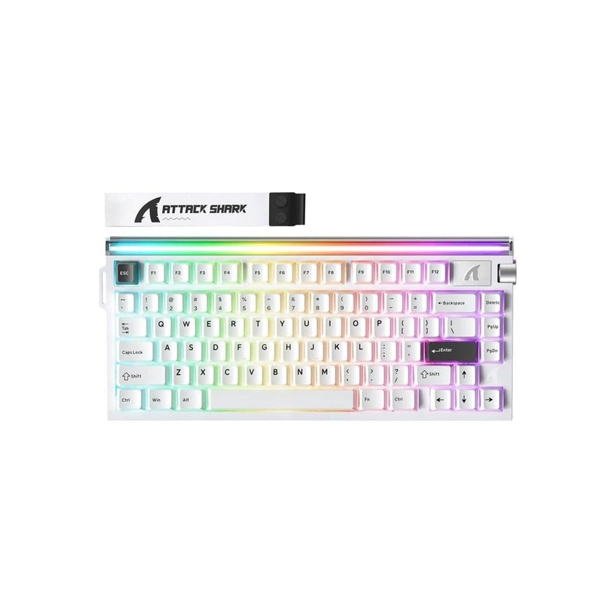 اتاك شارك r85 he كيبورد ألعاب سلكي بنسبة 75% rgb مع rapid trigger وcustom lightbox، سويتش مغناطيسي، en، star white