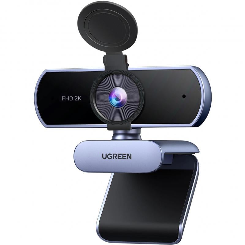 كاميرا ويب FHD UGREEN CM717 - حتى دقة 2K (30 اطارا في الثانية) 4 ميجابكسل رمادي فضائي