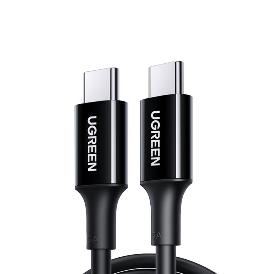 يوجرين سلك شاحن يوجرين من usb-c إلى usb-c بطول 2 م وبقوة 100 واط - أسود