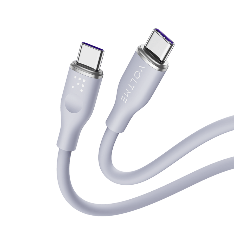 ڤولتمي سلك شاحن ڤولتمي سلسلة موس من USB-C إلى USB-C بطول 1 م وبقوة 100 واط - رمادي