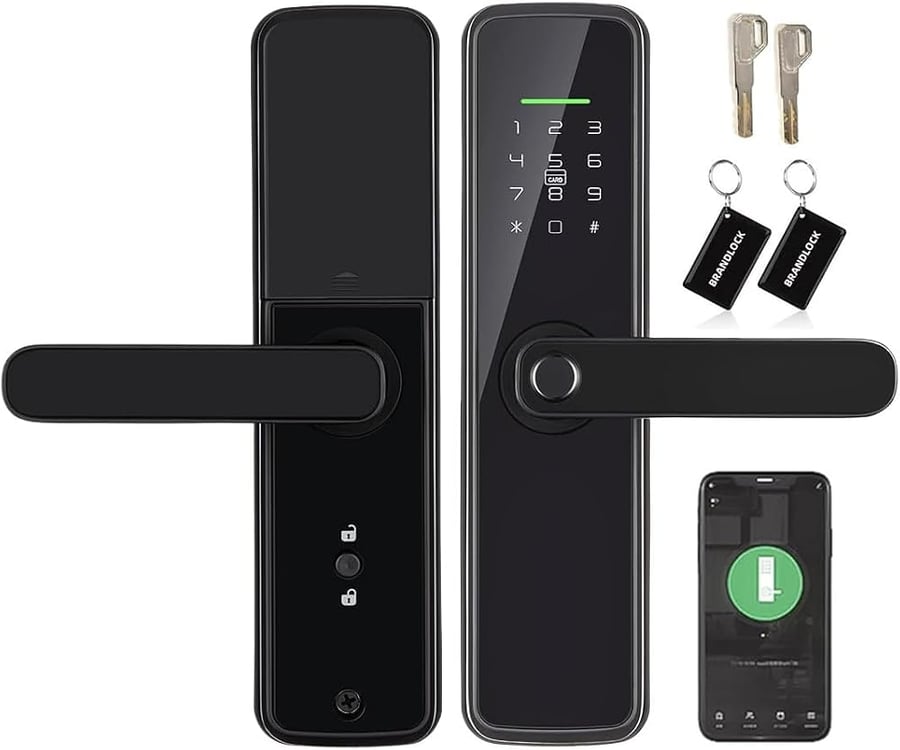 Sophies Fingerprint Door Lock Smart Deadbolt with Biometric Fingerprint Keyless Entry Electronic Digital Keypad, Tuya App Remote Control WiFi Locks