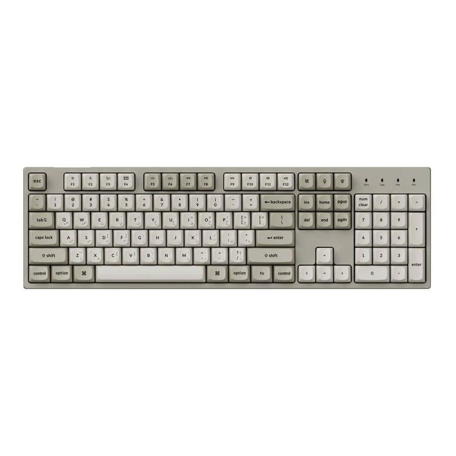كيكرون c2 pro 8k كيبورد ألعاب ميكانيكي سلكي qmk بنسبة 100% rgb، سويتش super red، ar/en، ريترو