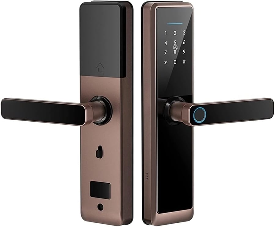 Fingerprint Door Lock Biometric Fingerprint Door Lock DB20 Black Smart Lock Tuya App Remote Unlocking Keyless Lock Electronic Door Lock Lift Up B0DTT66Y7Y
