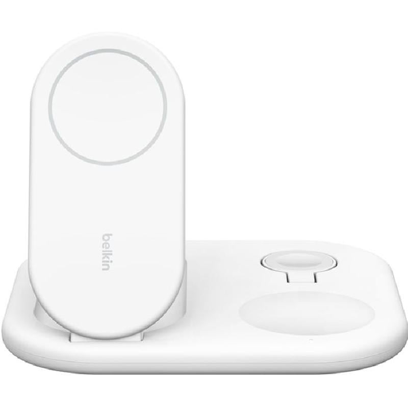 شاحن لاسلكي Belkin BoostCharge - قابل للطي مع مغناطيس 1 في 3 حامل شحن لاسلكي Qi2 ابيض