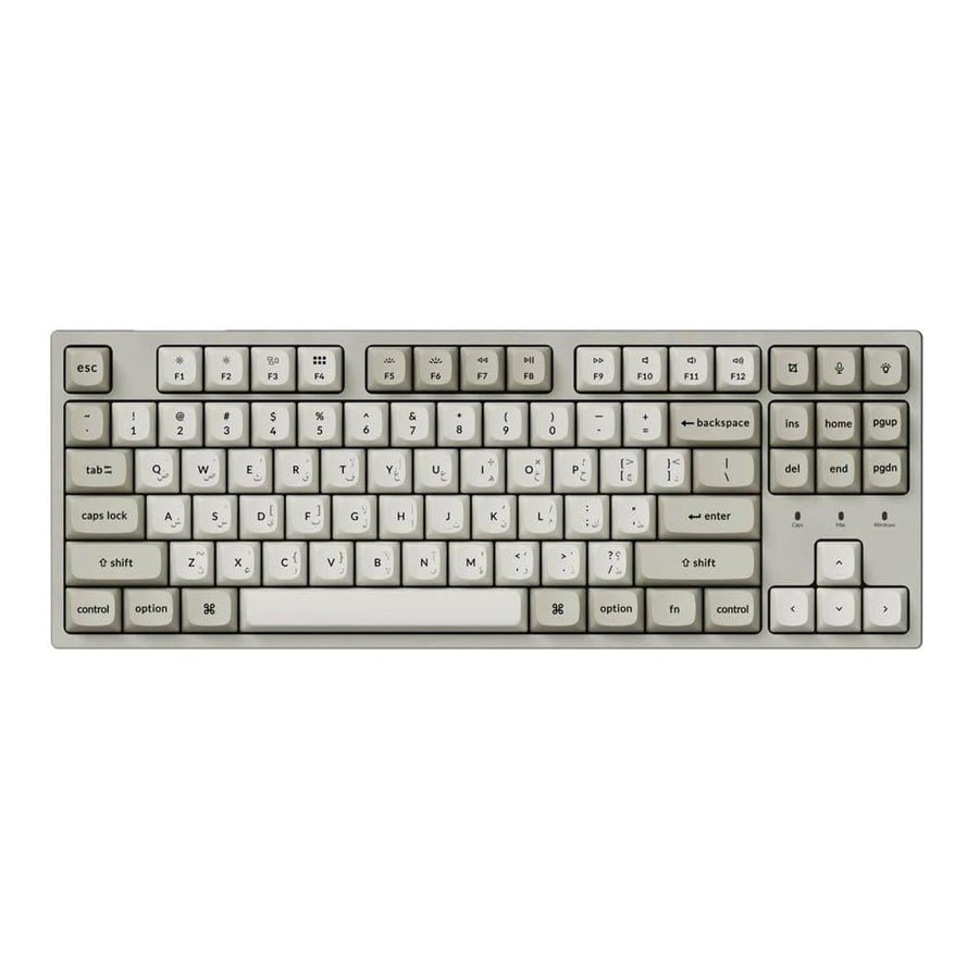 كيكرون c1 pro 8k كيبورد ألعاب ميكانيكي سلكي qmk بنسبة 80% rgb، سويتش super red، ar/en، ريترو