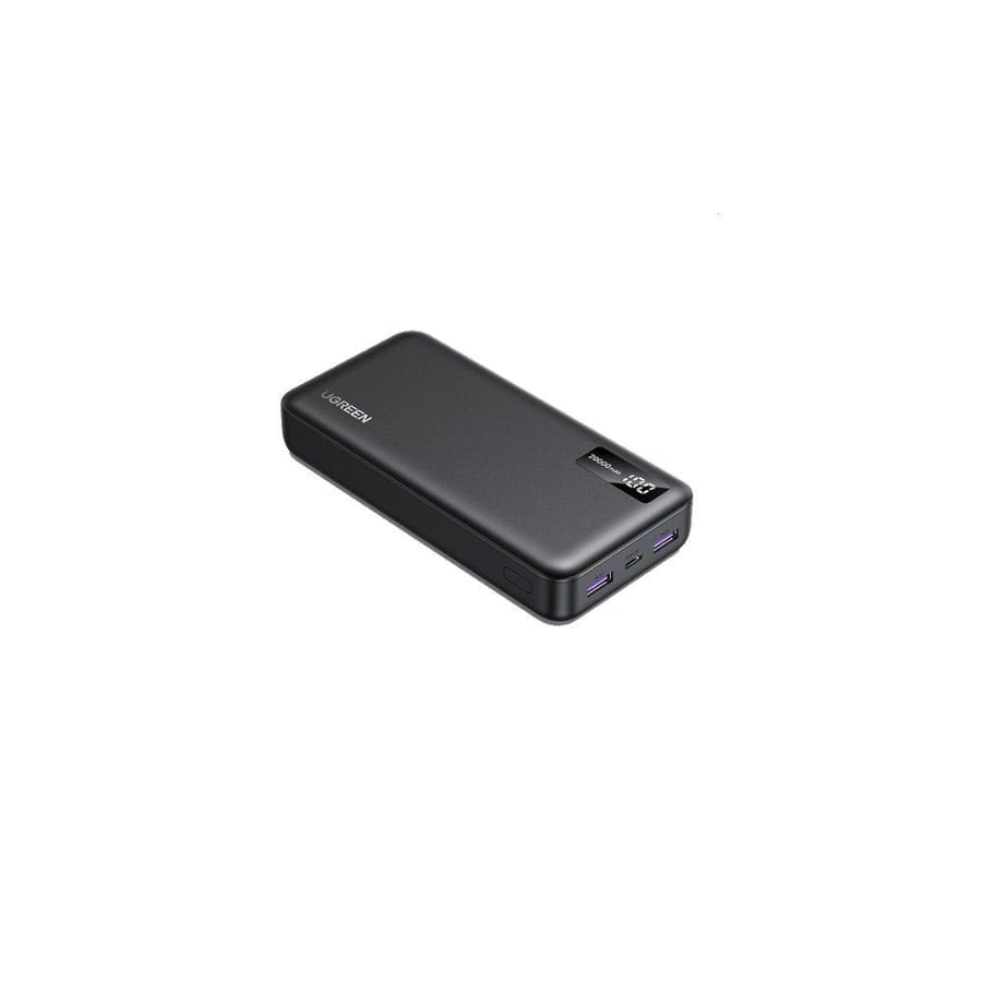يوجرين شاحن متنقل يوجرين بمنفذ usb-c ومنفذين usb بقوة 22.5 واط وبسعة 20000 مللي أمبير - أسود