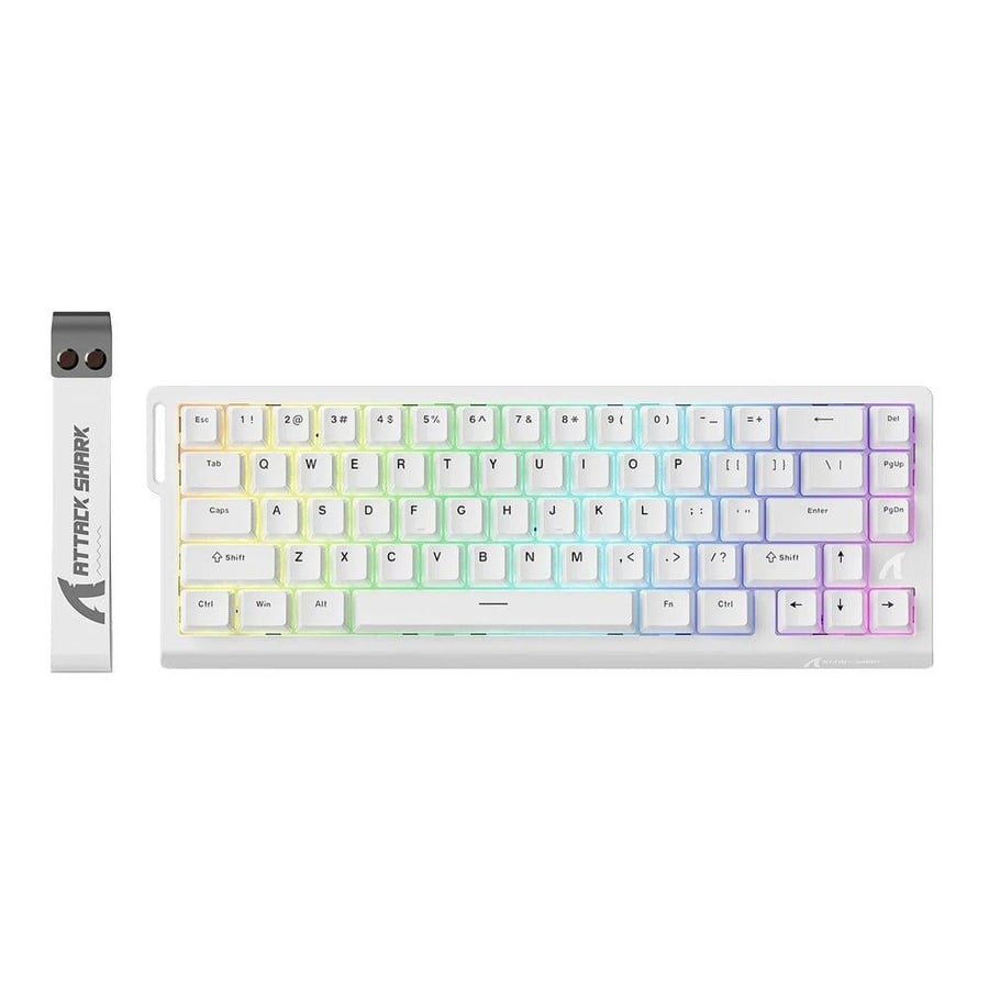 اتاك شارك x68 he كيبورد ألعاب سلكي بنسبة 60% rgb مع rapid trigger، سويتش مغناطيسي، en، أبيض
