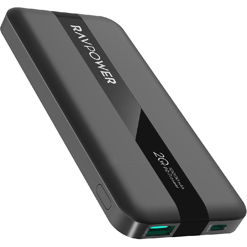 باور بانك RAVPower PD Pioneer - يو اس بي شحن سريع 0.3 10000 مللي امبير اسود