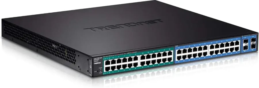 سويتش PoE TRENDnet 48-Port Gigabit PoE plus Managed Layer 2 Switch with 4 shared SFP slots