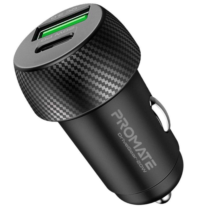 بروميت شاحن سيارة بروميت USB-C ، محول سيارة ثنائي المنفذ فائق الصغر مع منفذ USB من النوع C بقوة 20 واط ، منفذ USB Qualcomm QC 3.0 بقوة 18 واط وحماية من الحرارة الزائدة لأجهزة iPhone 13 و iPa