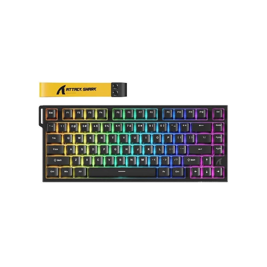 اتاك شارك r82 he كيبورد ألعاب سلكي بنسبة 75% rgb مع rapid trigger و0.005mm rt، سويتش مغناطيسي، en، أسود