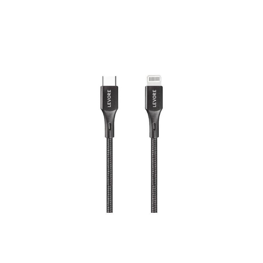ليفور سلك شاحن ليفوري من usb-c إلى آيفون معتمد من أبل mfi نايلون بطول 1.80 م - اسود