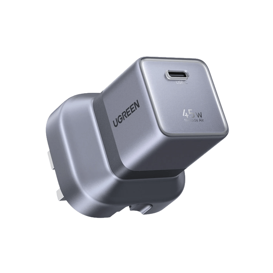 يوجرين شاحن حائط يوجرين nexode air gan قابس قابل للطي منفذ usb-c 45 واط - رمادي فلكي