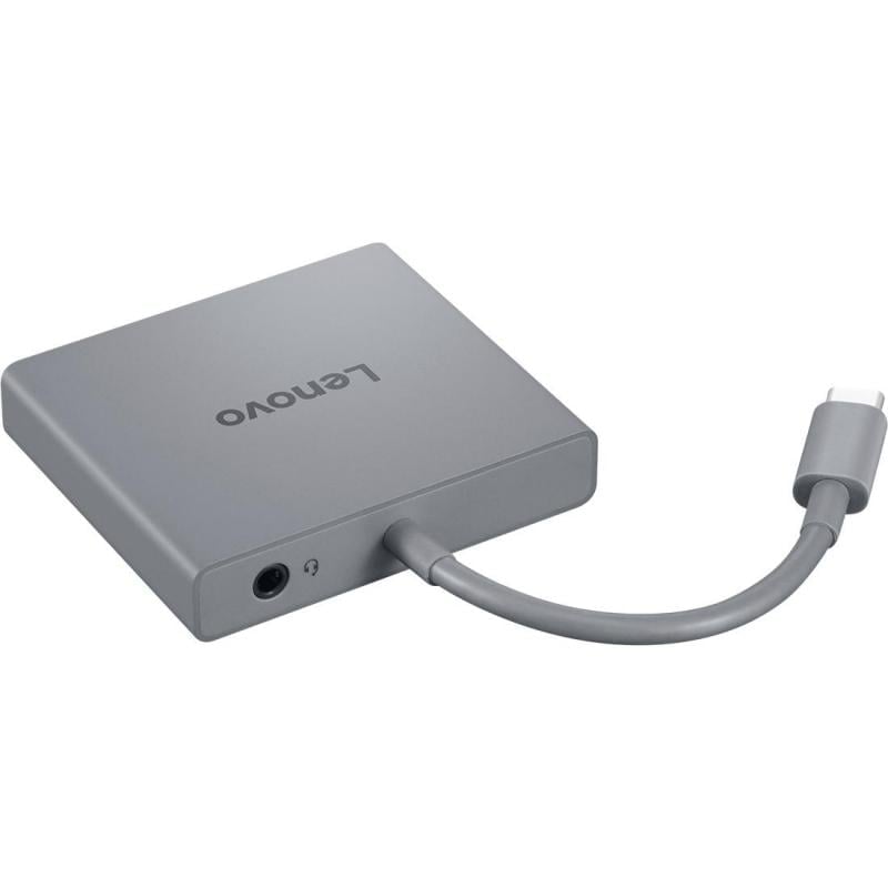موزع متعدد المنافذ Lenovo USB-C 4-in-1 Hub Gen 2 - 4 منافذ (HDMI / 2× USB-A / مم 3.5 مدخل صوت) رمادي قمري