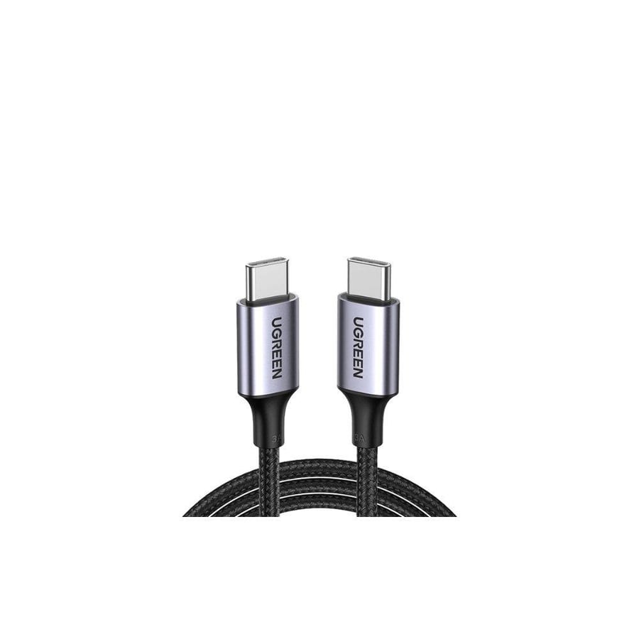 يوجرين سلك شاحن يوجرين من usb-c إلى usb-c مضفر بطول 1 م - أسود