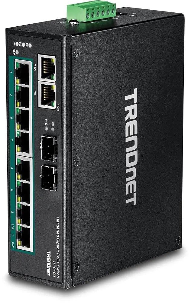 سويتش PoE TRENDnet 10-Port Industrial Gigabit PoE plus DIN-Rail Switch 50759