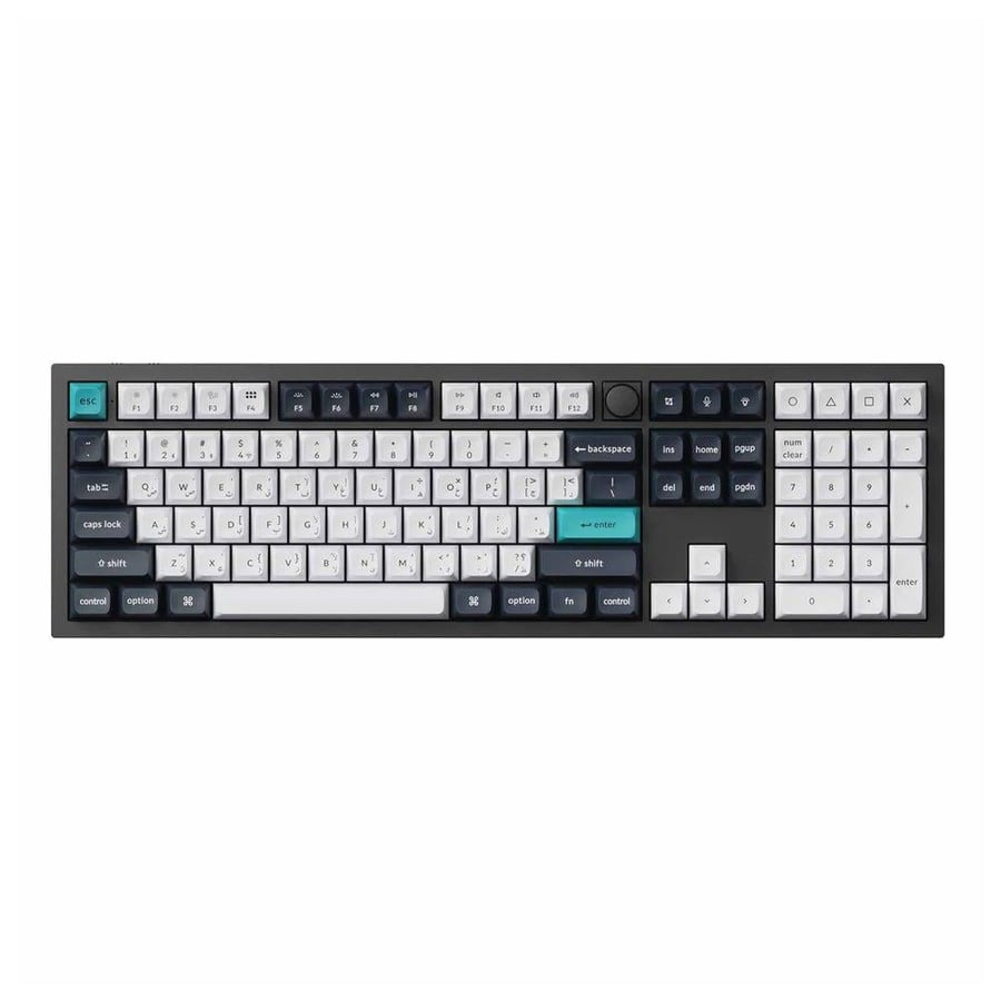 كيكرون q6 max كيبورد ألعاب ميكانيكي لاسلكي qmk/via، 100% rgb، سويتش gateron jupiter red، ar/en، أسود
