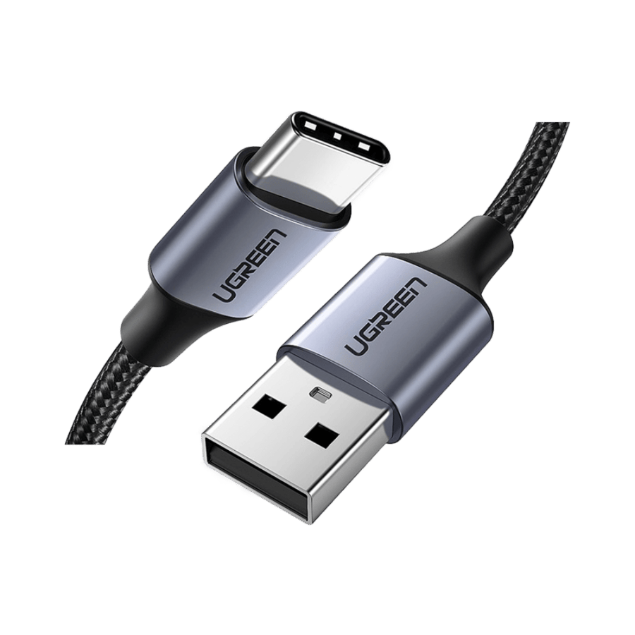 يوجرين سلك شاحن يوجرين من usb إلى usb-c مضفر بطول 2 م - أسود