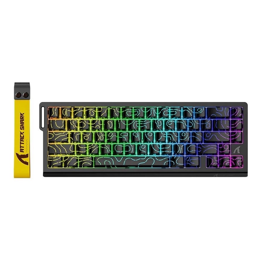اتاك شارك x68 he كيبورد ألعاب سلكي بنسبة 60% rgb مع rapid trigger، سويتش مغناطيسي، en، black contour line