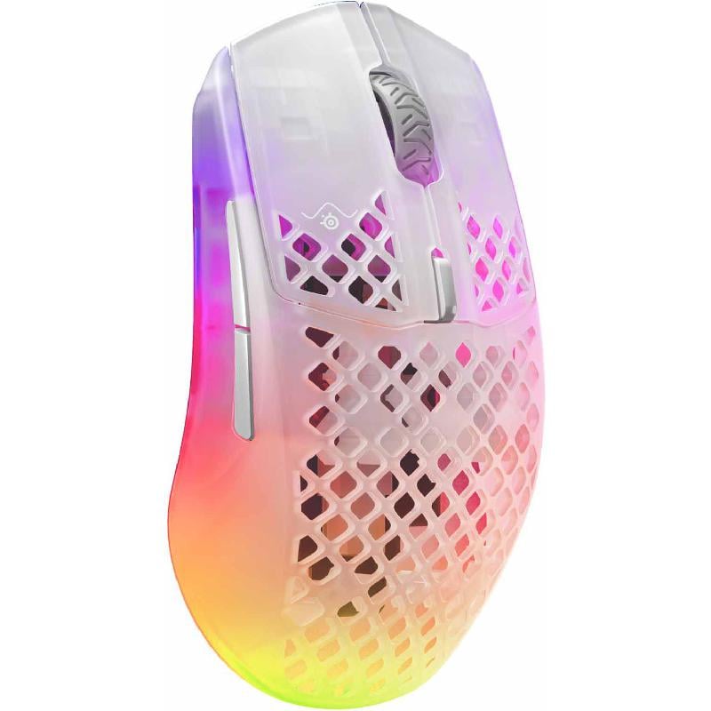 ماوس ألعاب SteelSeries Aerox 3 Ghost - (GHz اتصال لا سلكي (تردد 2.4/بلوتوث نقطة في البوصة 18000 ترو موف آير بدقة ابيض