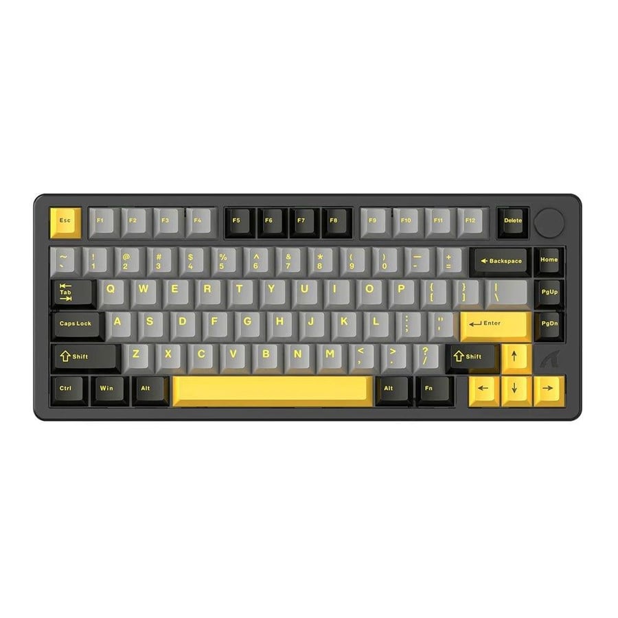 اتاك شارك x86 لوحة مفاتيح ألعاب ميكانيكية لاسلكية 75% بإضاءة rgb، اتصال ثلاثي، هيكل ألمنيوم كامل، تصميم gasket، مفاتيح matcha، إنجليزي، أسود ستار