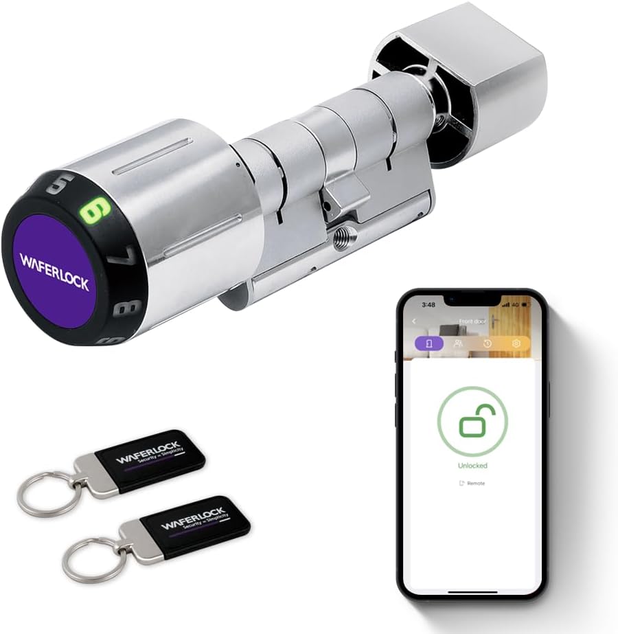 اسطوانة ذكية يورو C760 من ويفرلوك، قفل ذكي، مقاومة للماء IP68، حماية من الحرائق، تحكم عن طريق التطبيق، بلوتوث، بطاقة تحديد الهوية بموجات الراديو