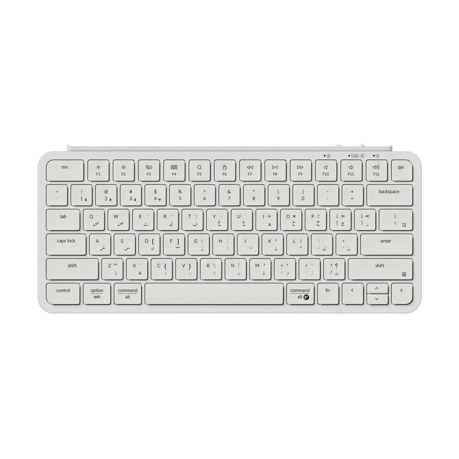 كيكرون b1 pro كيبورد لاسلكي فائق النحافة 75% لنظامي windows و mac، ar/en، أبيض