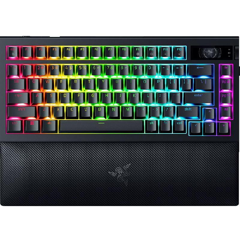 كيبورد ألعاب Razer BlackWidow V4 Pro 75% - 75% Pro جيجا هرتز 2.4 لاسلكي/بلوتوث RF/سلكي USB-C اسود