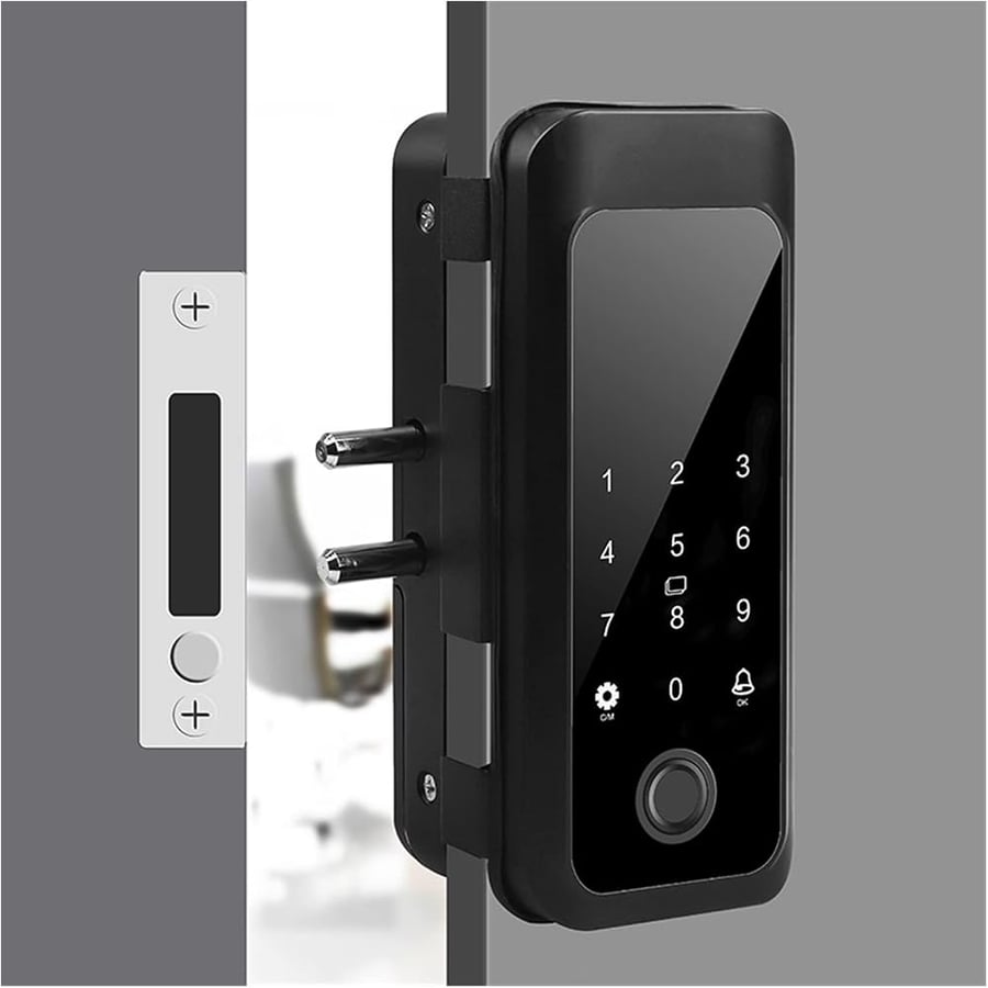 قفل باب ببصمة الاصبع مقاوم للماء بتصنيف IP65 لمقاومة المياه والغبار، قفل باب ببصمة الاصبع للابواب الزجاجية والابواب الخشبية والابواب المعدنية مقاوم B0DZC5V795