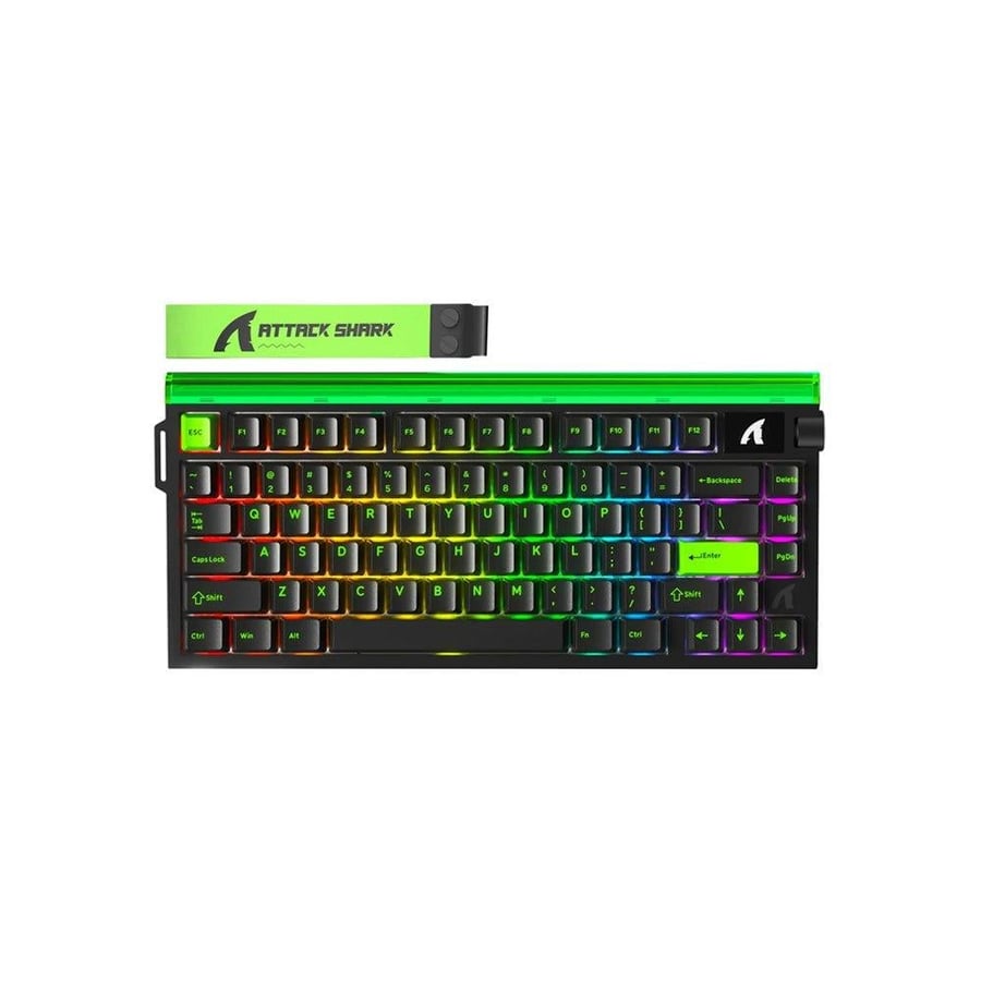 اتاك شارك r85 he كيبورد ألعاب سلكي بنسبة 75% rgb مع rapid trigger وcustom lightbox، سويتش مغناطيسي، en، neon green