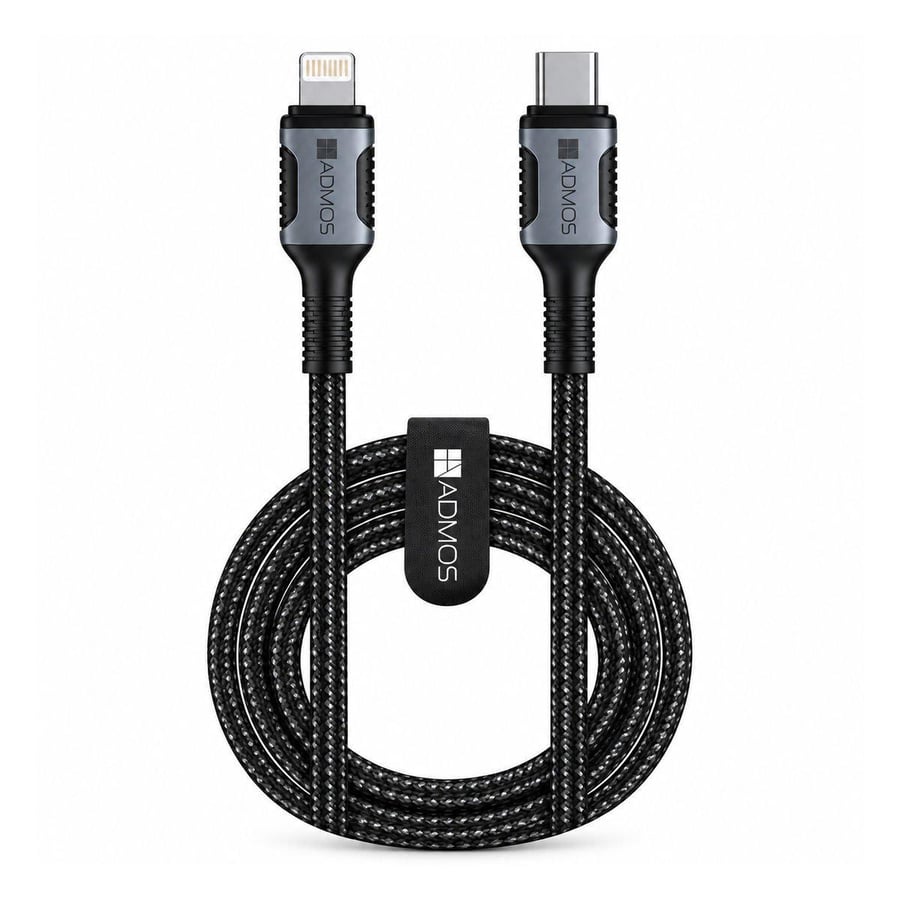 أدموس كابل أدموس am-245 من usb-c إلى lightning بقدرة 35 واط وطول 1.2 متر، أسود