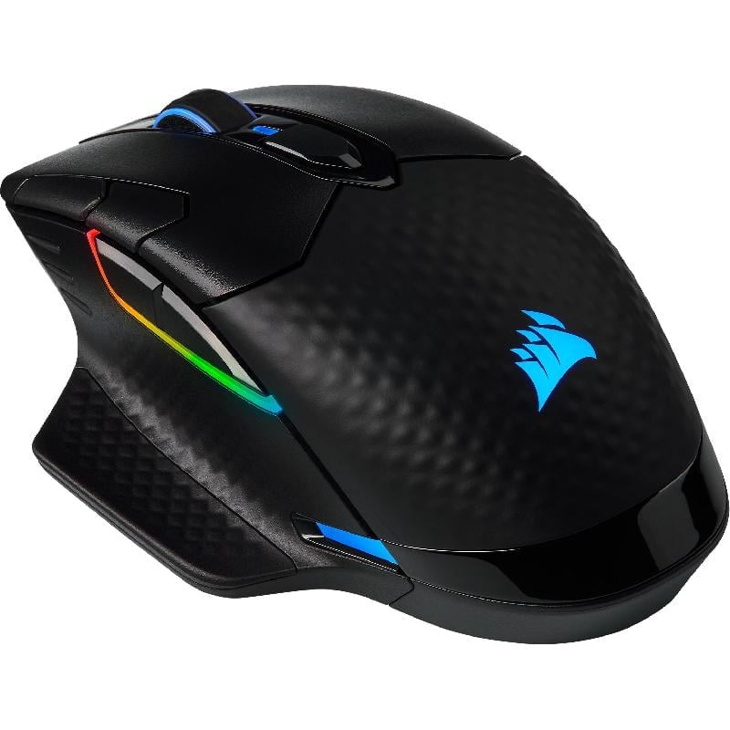 ماوس ألعاب CORSAIR Dark Core RGB Pro - لاسلكي تردد 2.4 جيجاهرتز آر اف/بلوتوث/سلكي بيكسآرت PMW 3392 نقطة لكل بوصة 18000 دقة اسود