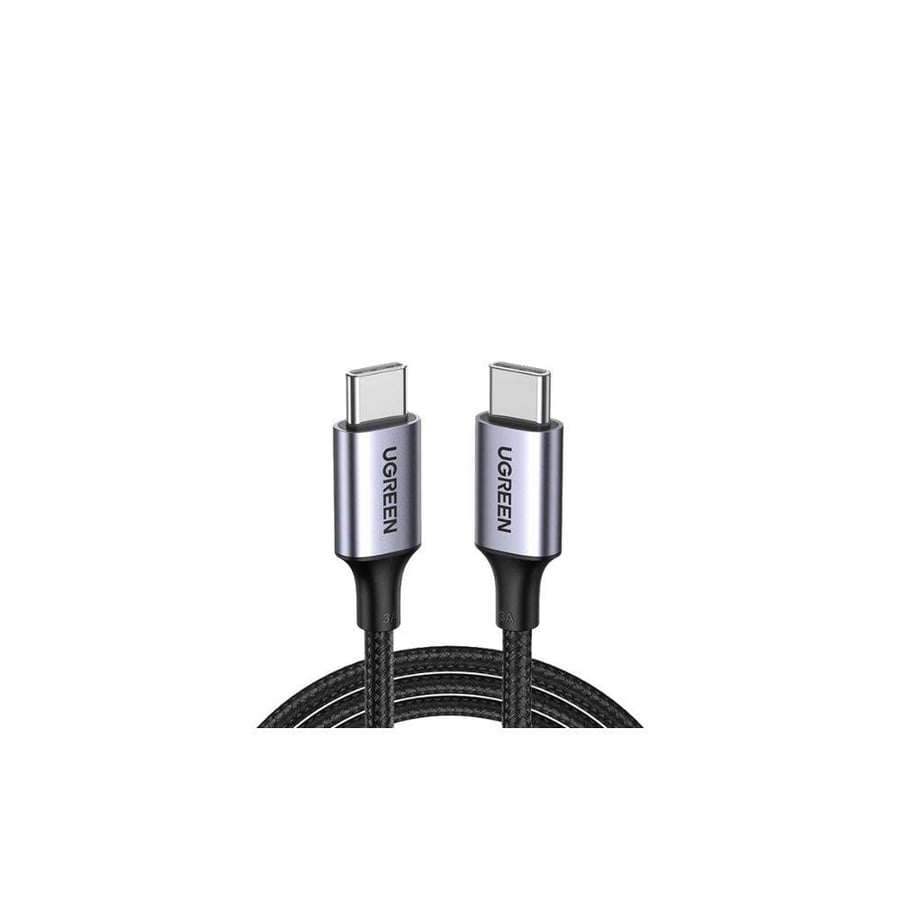 يوجرين سلك شاحن يوجرين من usb-c إلى usb-c مضفر بطول 3 م وبقوة 100 واط - أسود