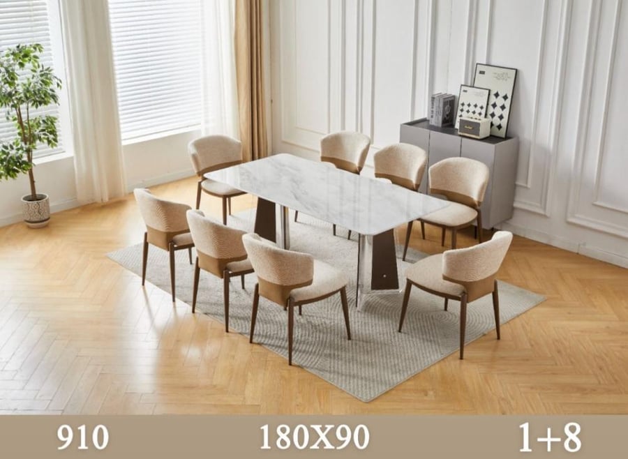 طاولات طعام  6كراسي رخام 180*90